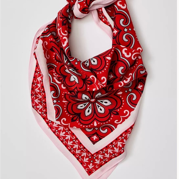 Free People Mod Mosaic Print Bandana Scarf - Picture 4 of 6